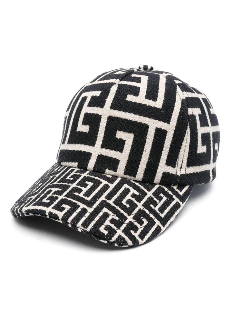BALMAIN Monogram-jacquard cap