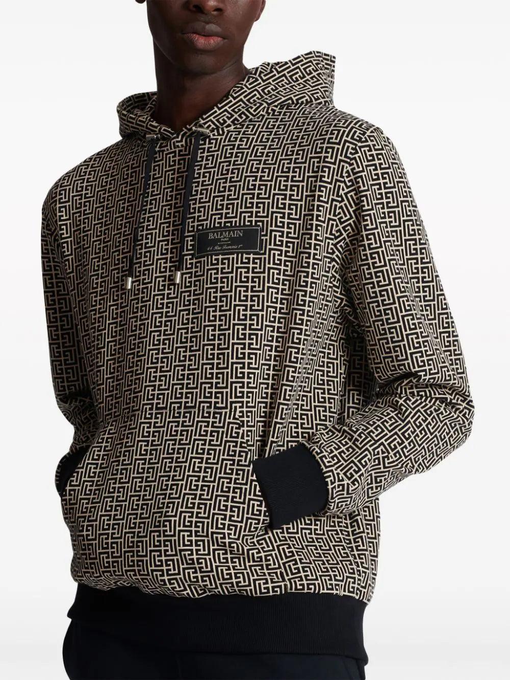BALMAIN Monogram Jacquard Hoodie