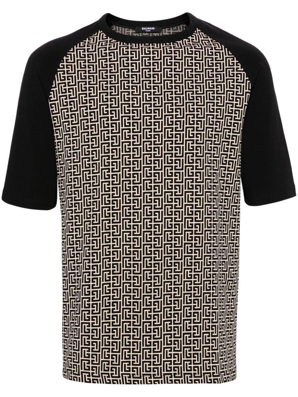 BALMAIN Monogram Jacquard Jersey T-shirt