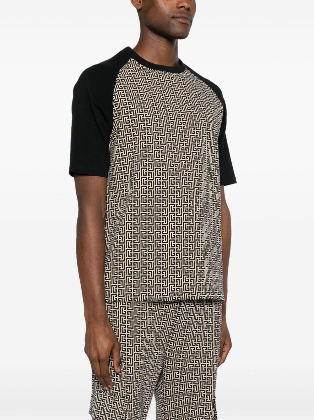 BALMAIN Monogram Jacquard Jersey T-shirt