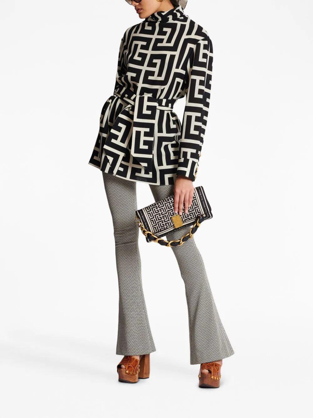 BALMAIN Monogrammed Blouse With Belt