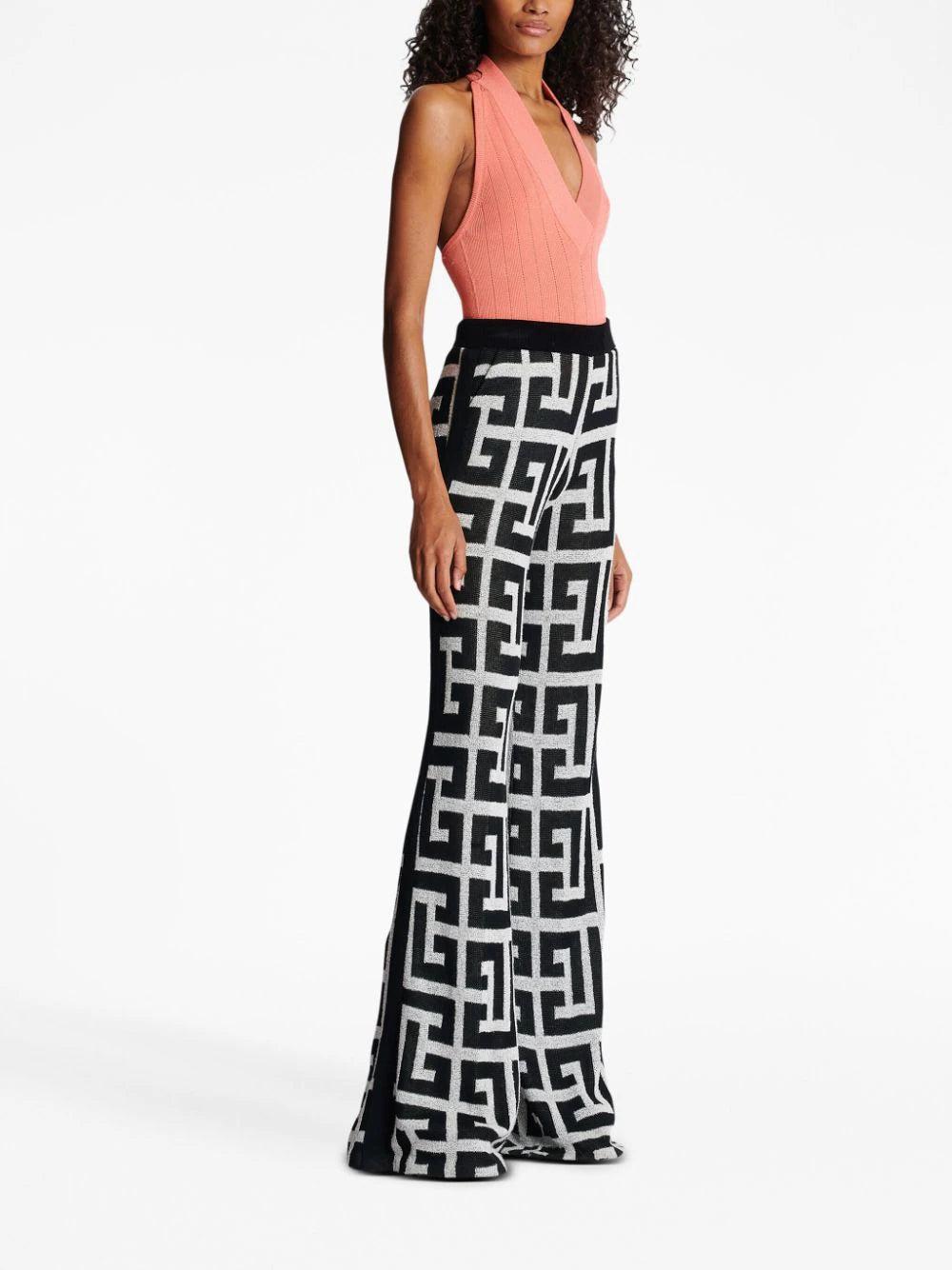 BALMAIN Monogrammed Jacquard Trousers