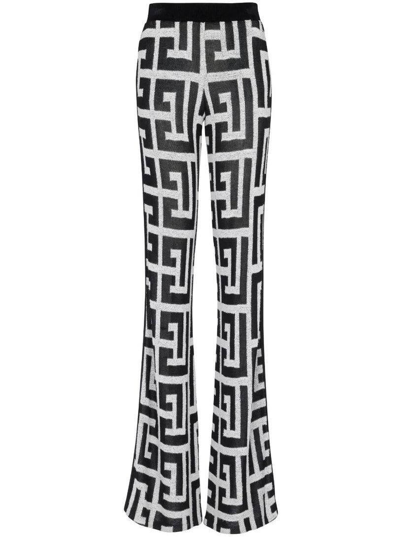 BALMAIN Monogrammed jacquard trousers
