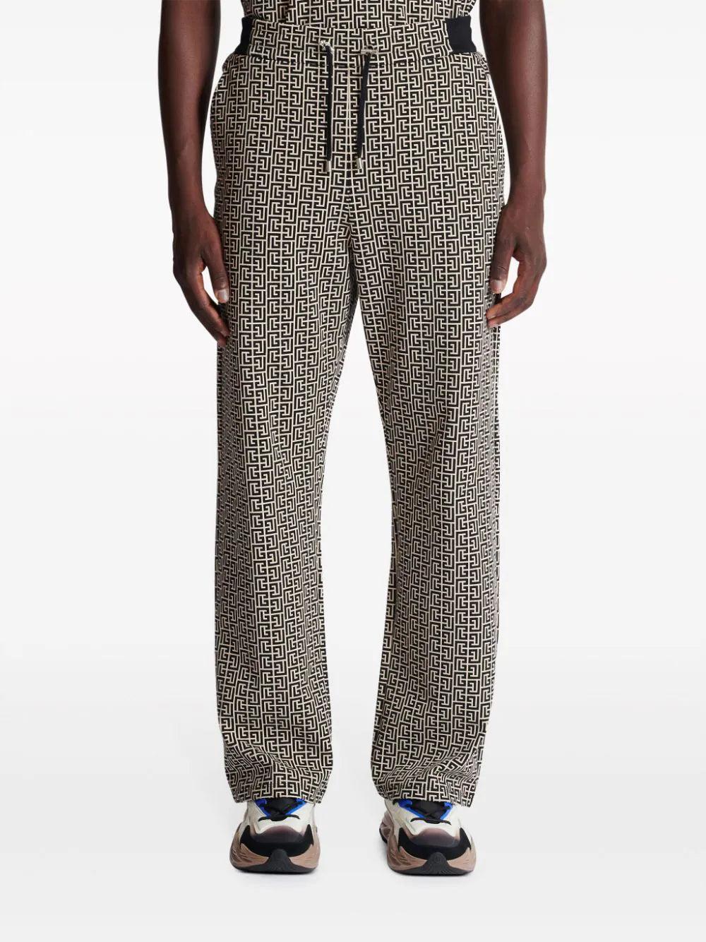 BALMAIN Pants With Pb Labyrinth Monogram