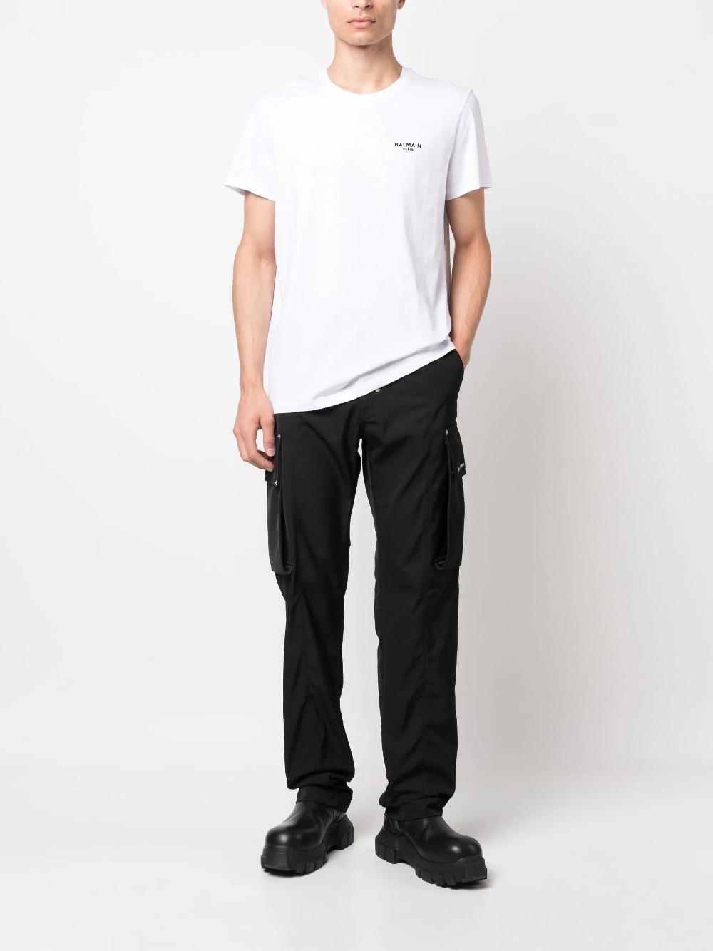 BALMAIN Balmain Paris Flocked Short-sleeved T-shirt