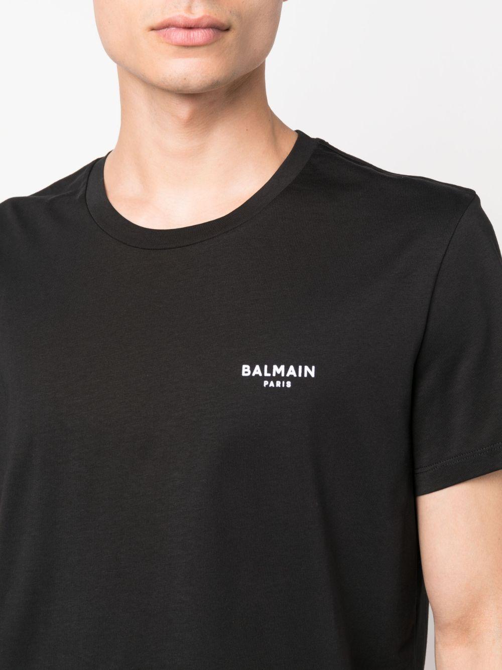 BALMAIN Balmain Paris Flocked Short-sleeved T-shirt