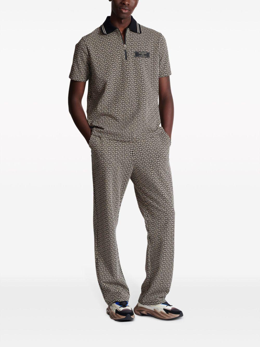 BALMAIN Polo Shirt With Pb Labyrinth Monogram