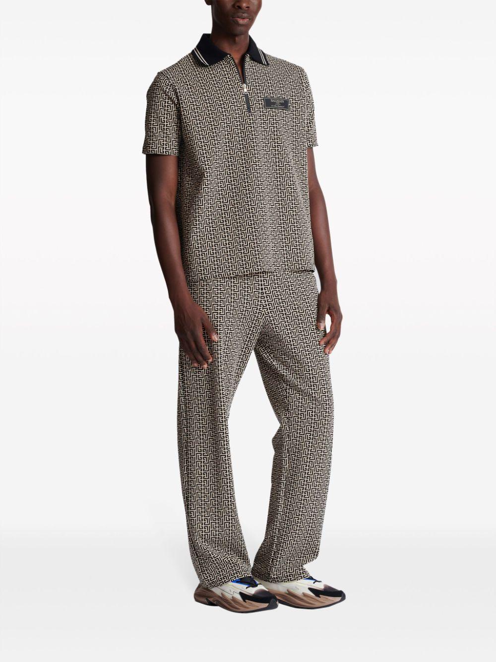 BALMAIN Polo Shirt With Pb Labyrinth Monogram