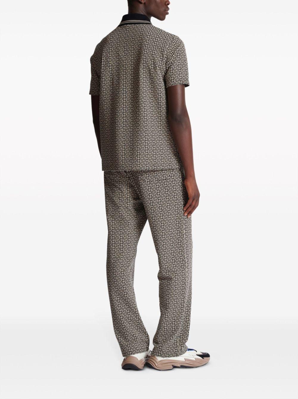 BALMAIN Polo Shirt With Pb Labyrinth Monogram