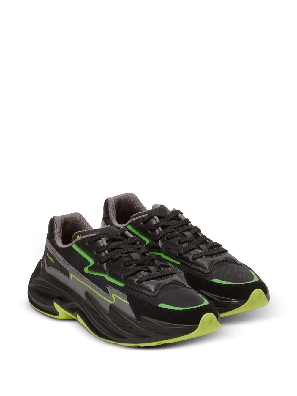 BALMAIN Run-row Sneakers In Leather And Nylon