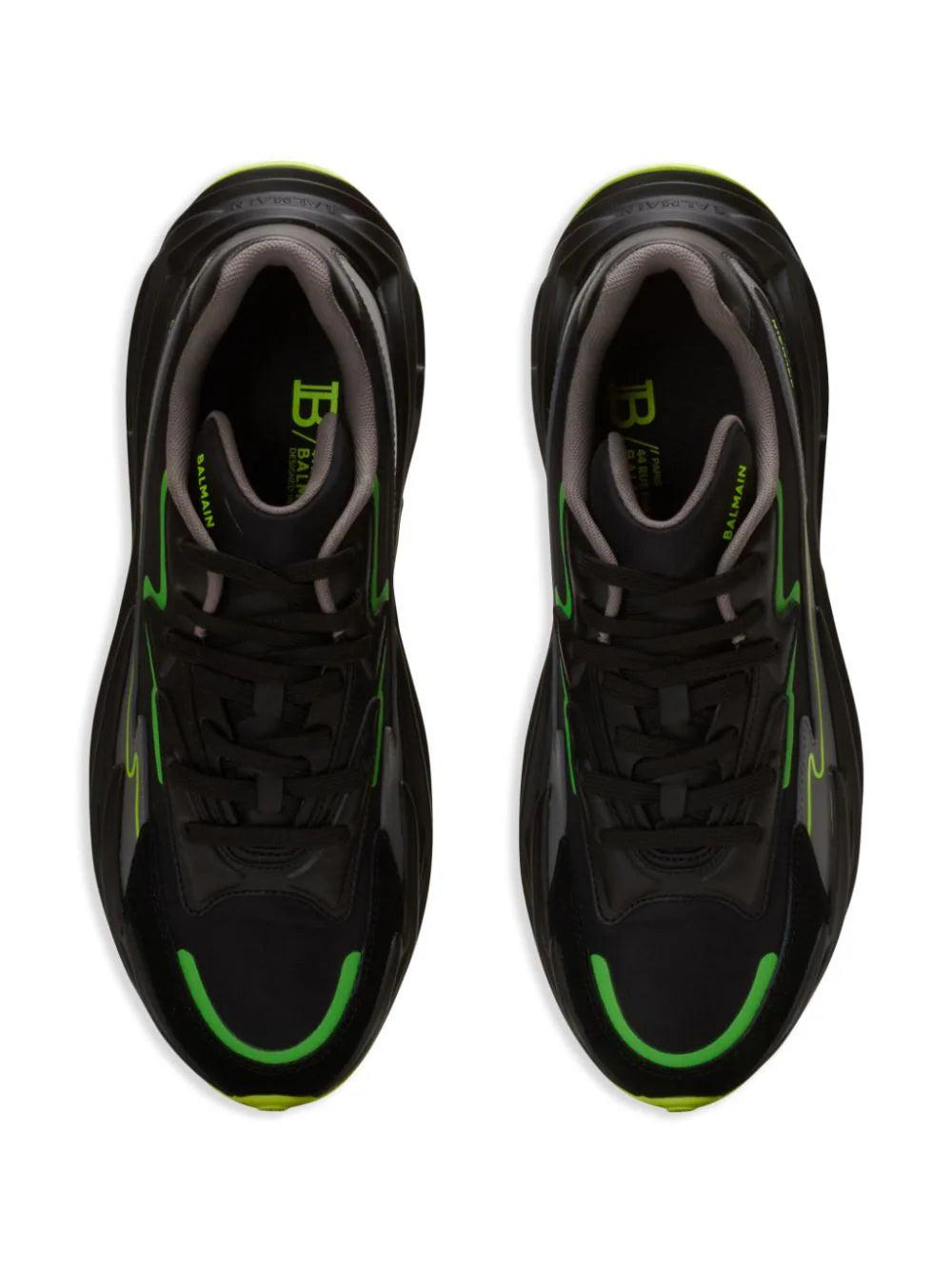 BALMAIN Run-row Sneakers In Leather And Nylon