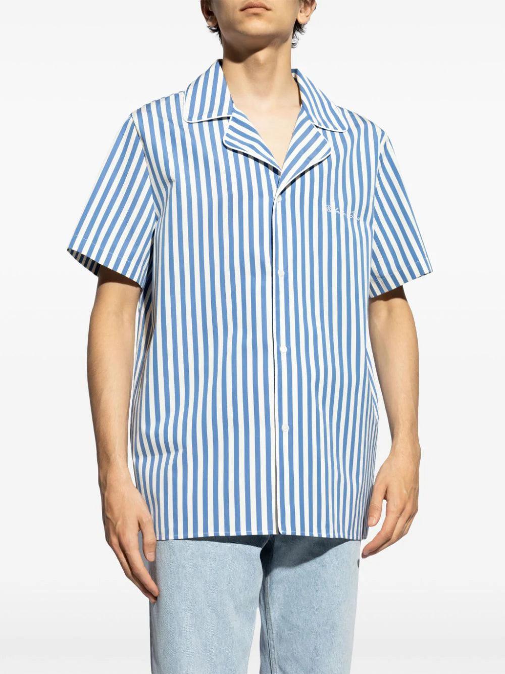 BALMAIN Striped Cotton Short-sleeved Pajama Shirt
