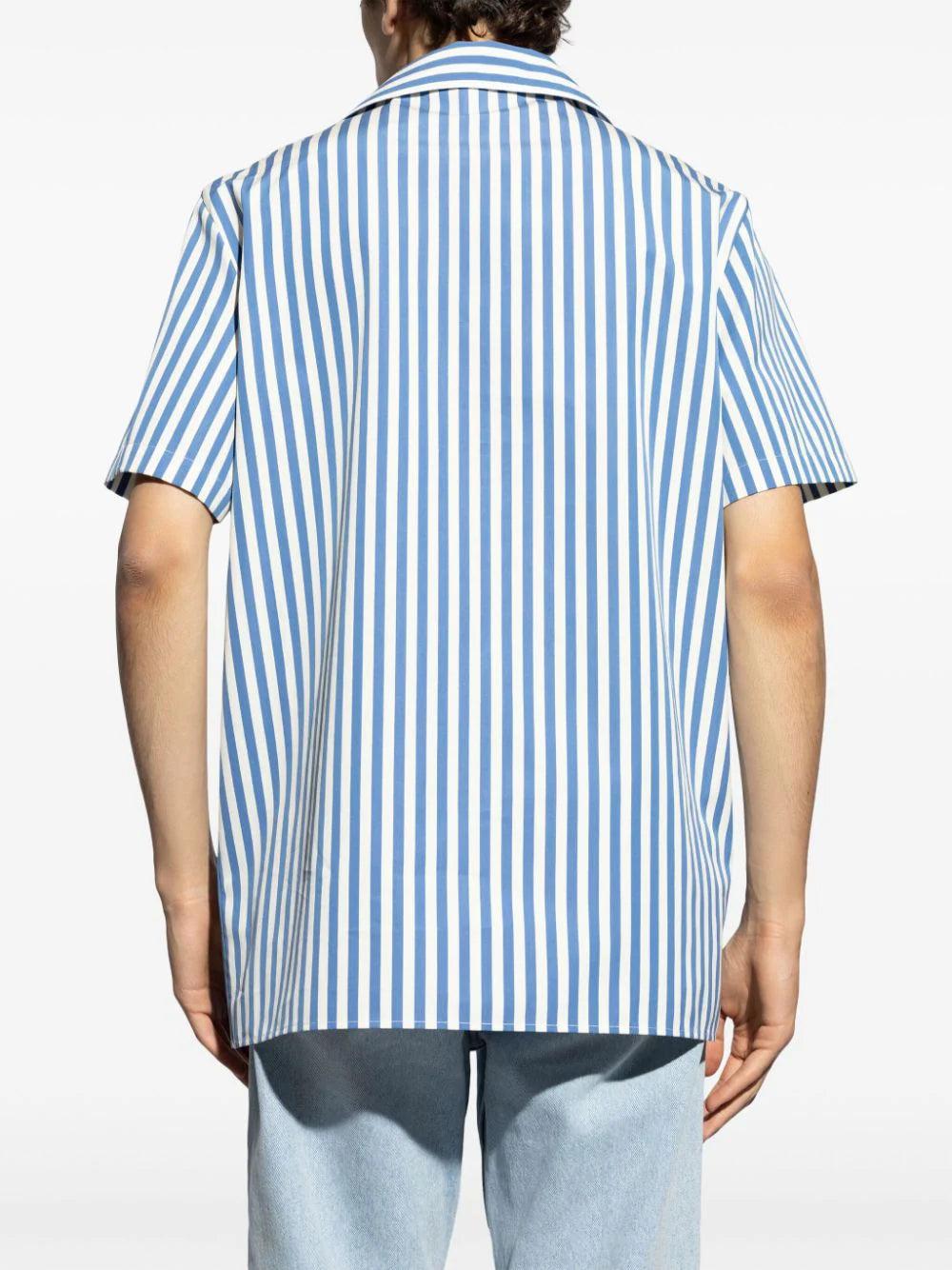 BALMAIN Striped Cotton Short-sleeved Pajama Shirt