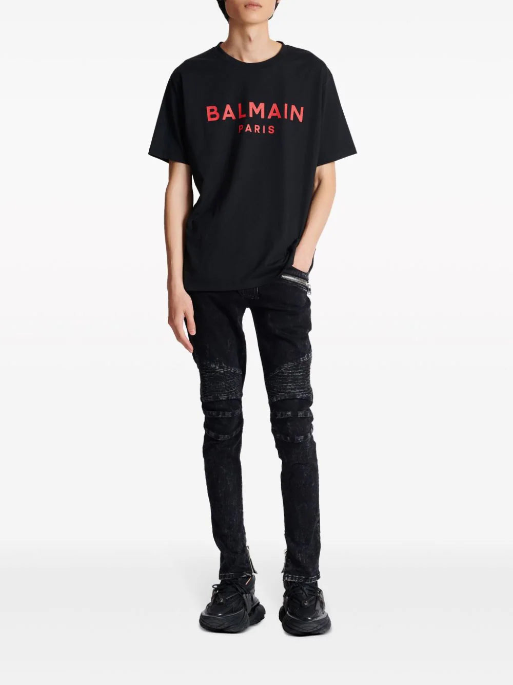BALMAIN T-shirt With Balmain Paris