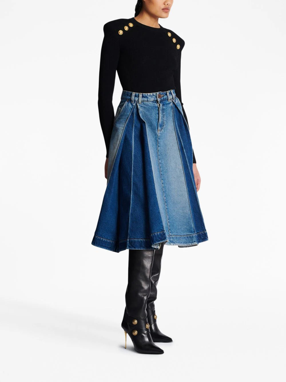 BALMAIN Top With 6 Buttons In Fine Knit