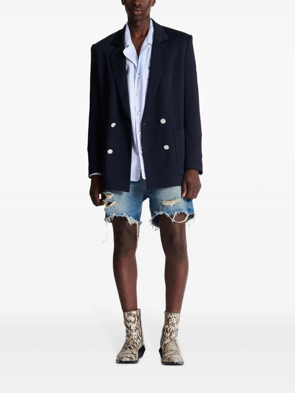 BALMAIN Unisex Denim Shorts