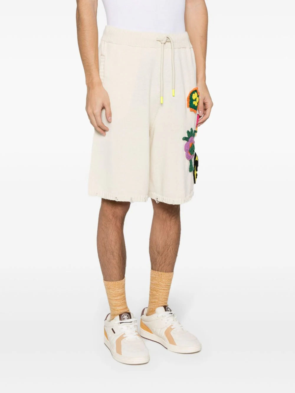 BARROW Embroidered Fine-knit Shorts