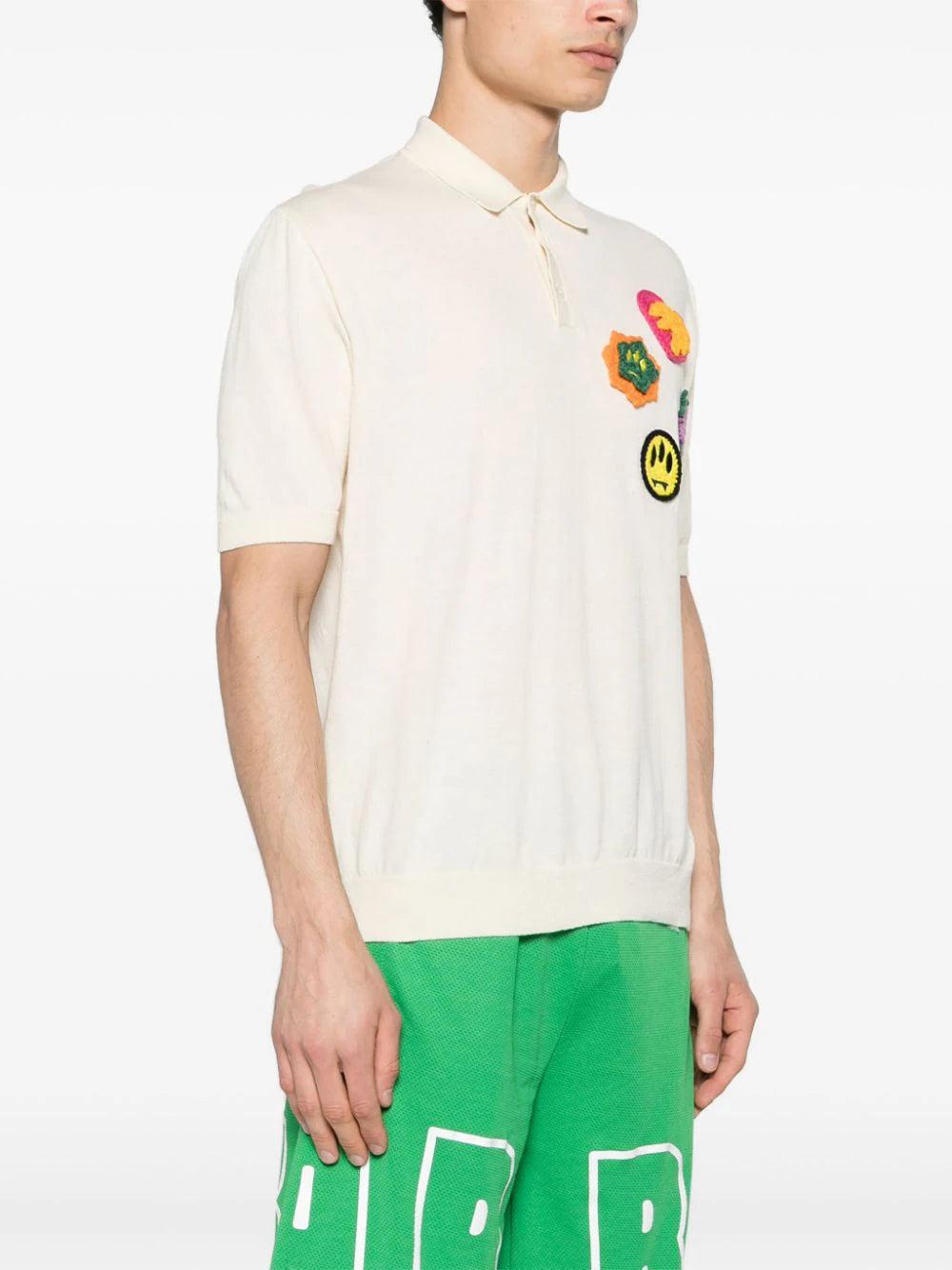 BARROW Barrow Knitted Polo Shirt With Multicolor Patch