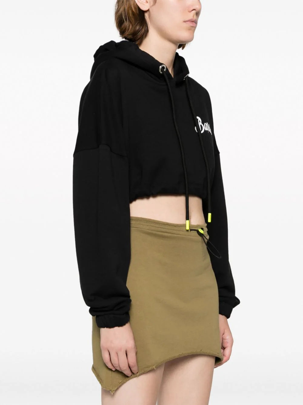 BARROW Logo-print Cropped Hoodie