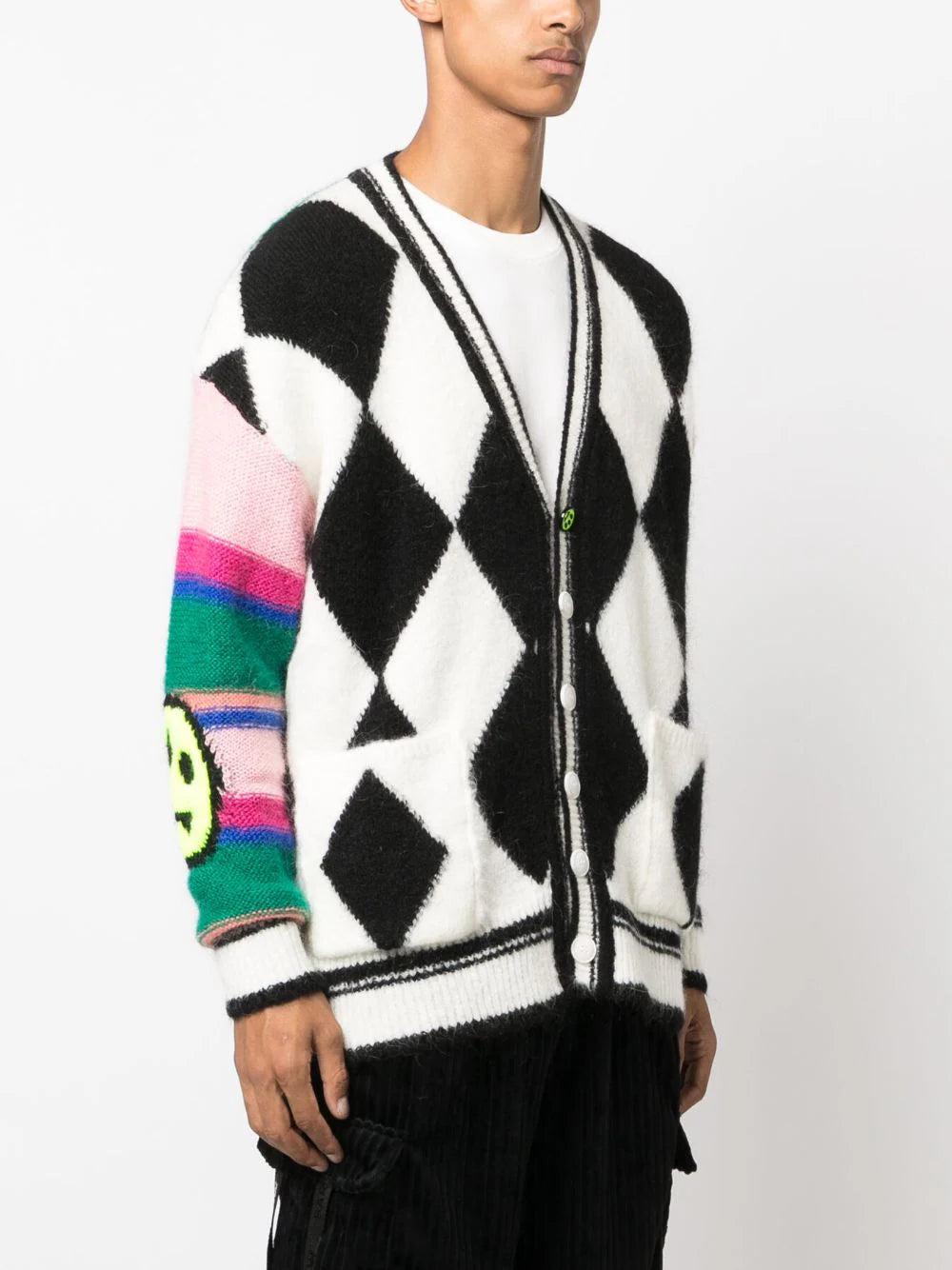 BARROW Patterned-intarsia Panelled Cardigan