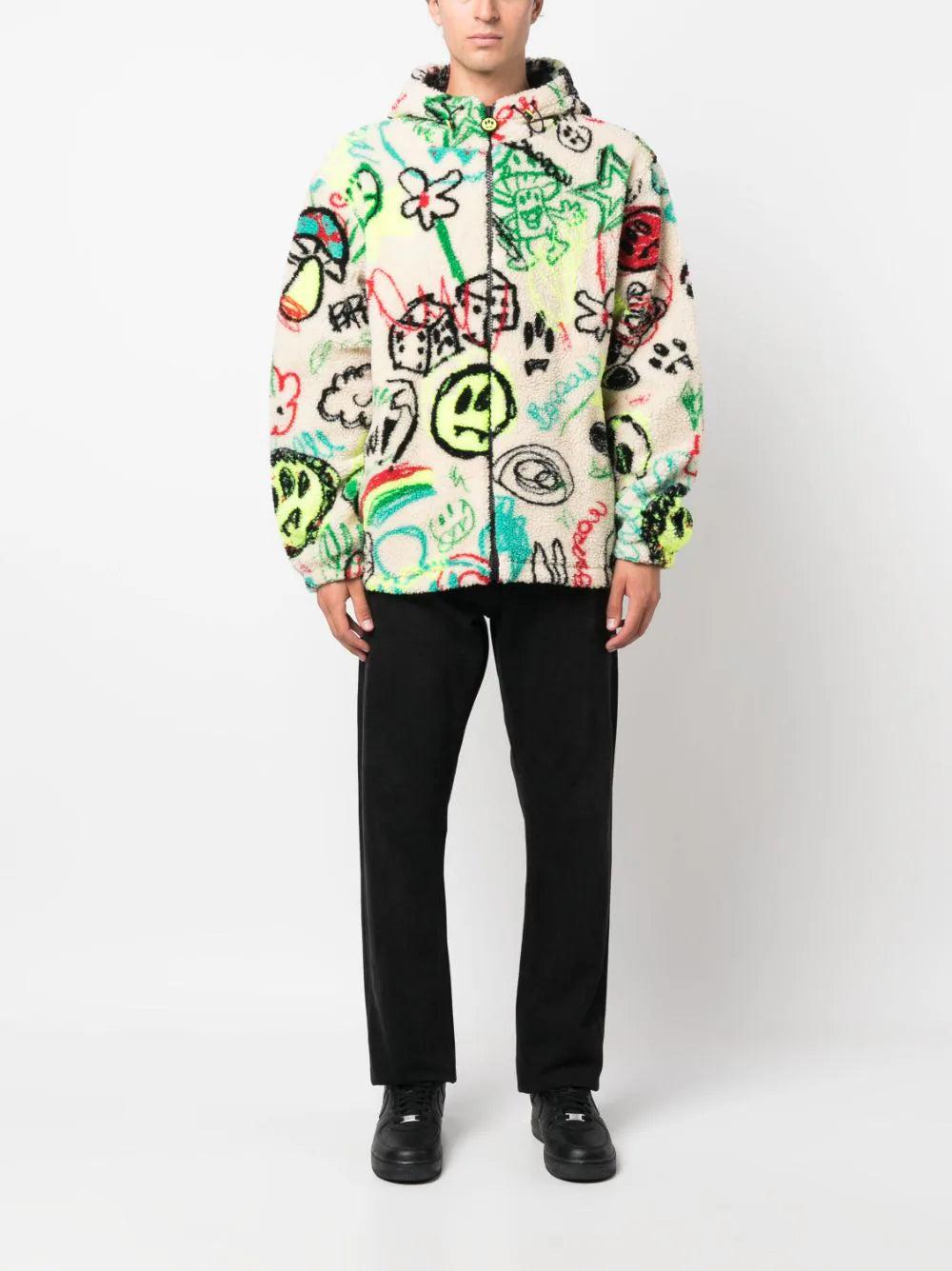BARROW Sketch-print Fleece Jacket