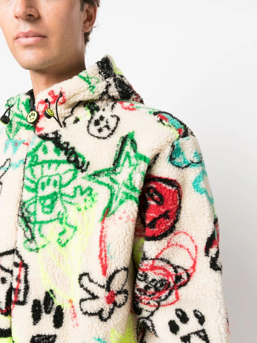 BARROW Sketch-print Fleece Jacket