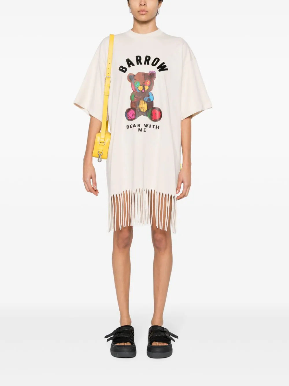 BARROW T-shirt Dress With Fringes