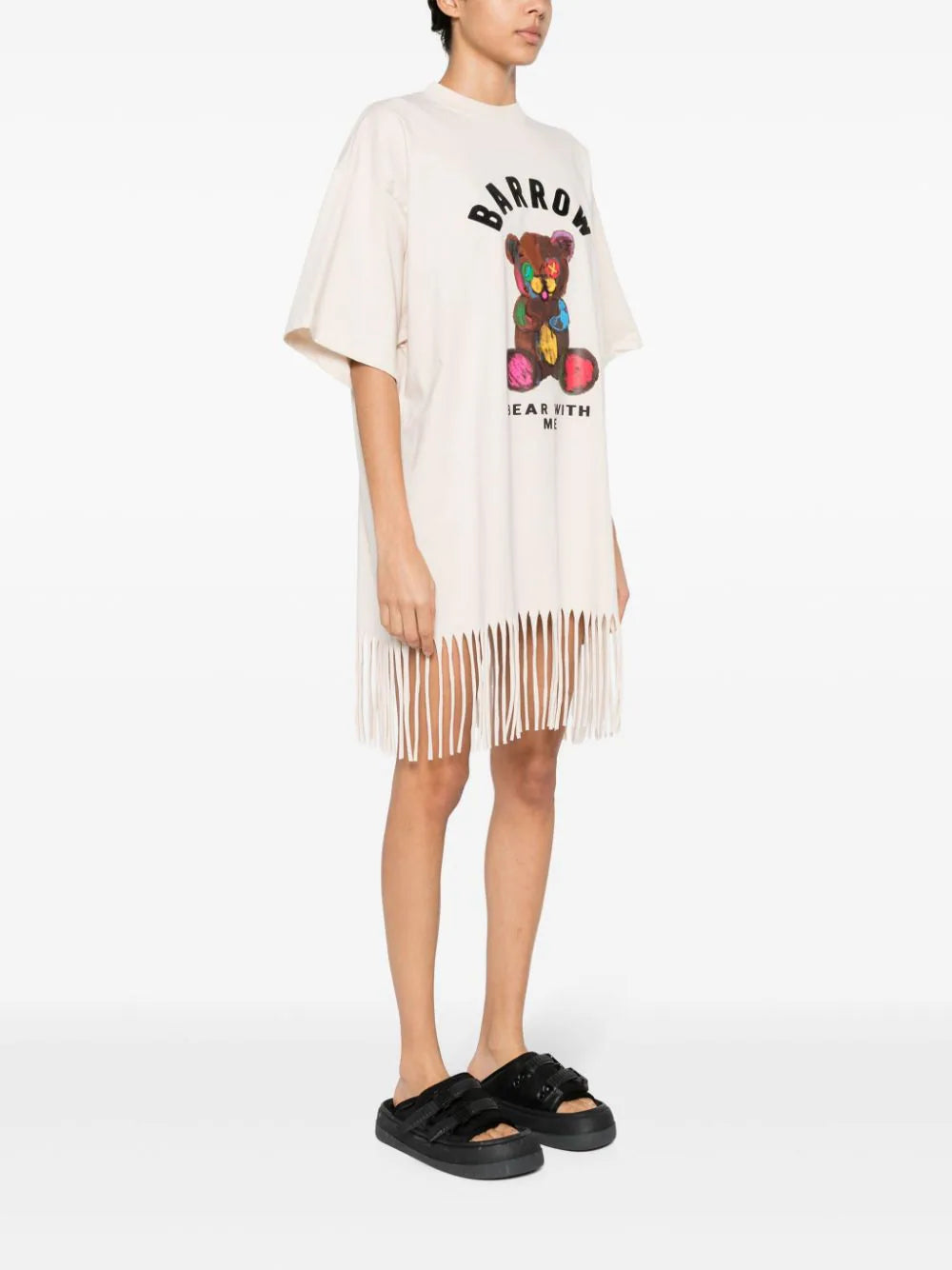 BARROW T-shirt Dress With Fringes