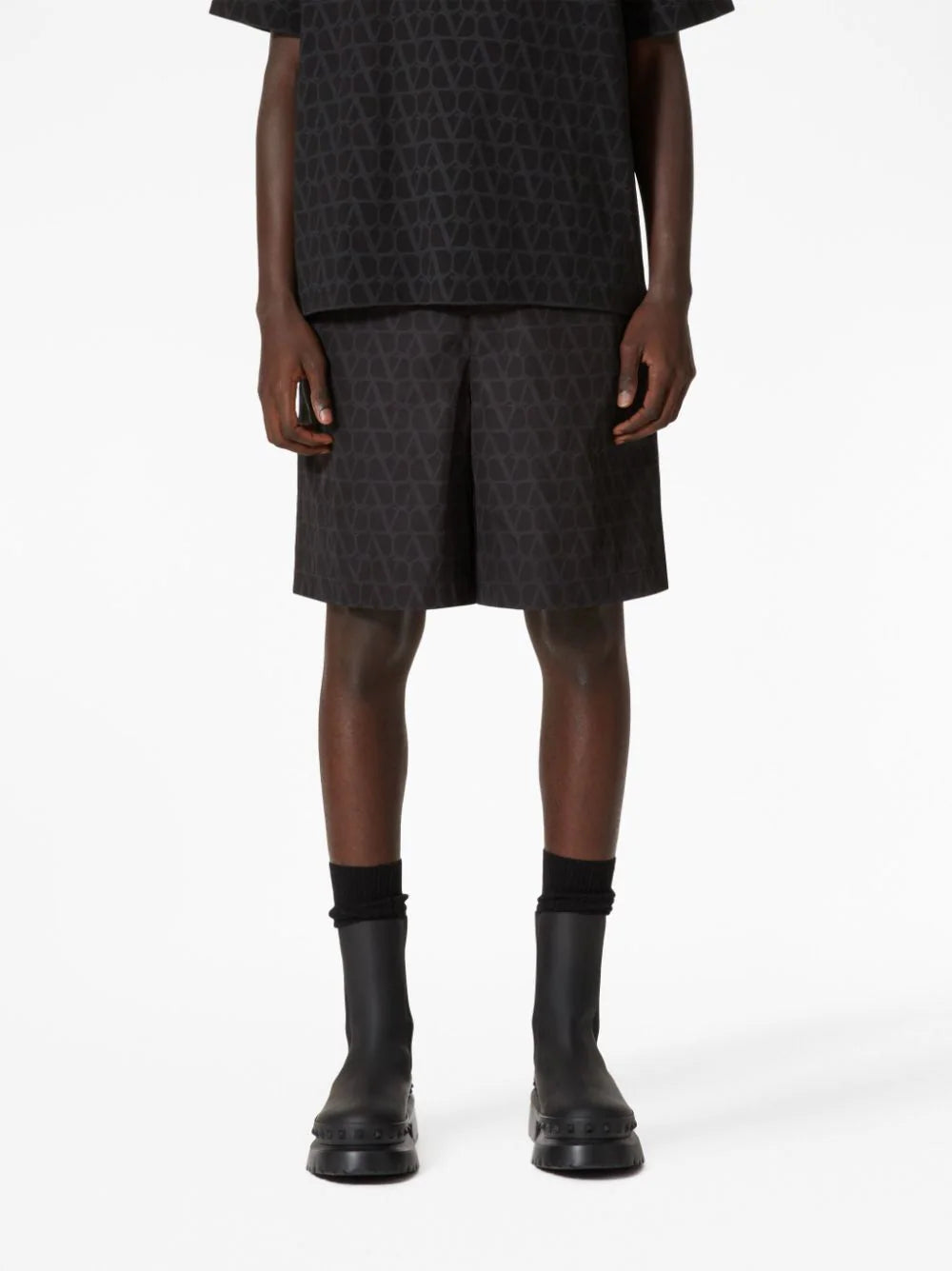 Valentino Garavani Bermuda Shorts With All-over Toile Iconographe