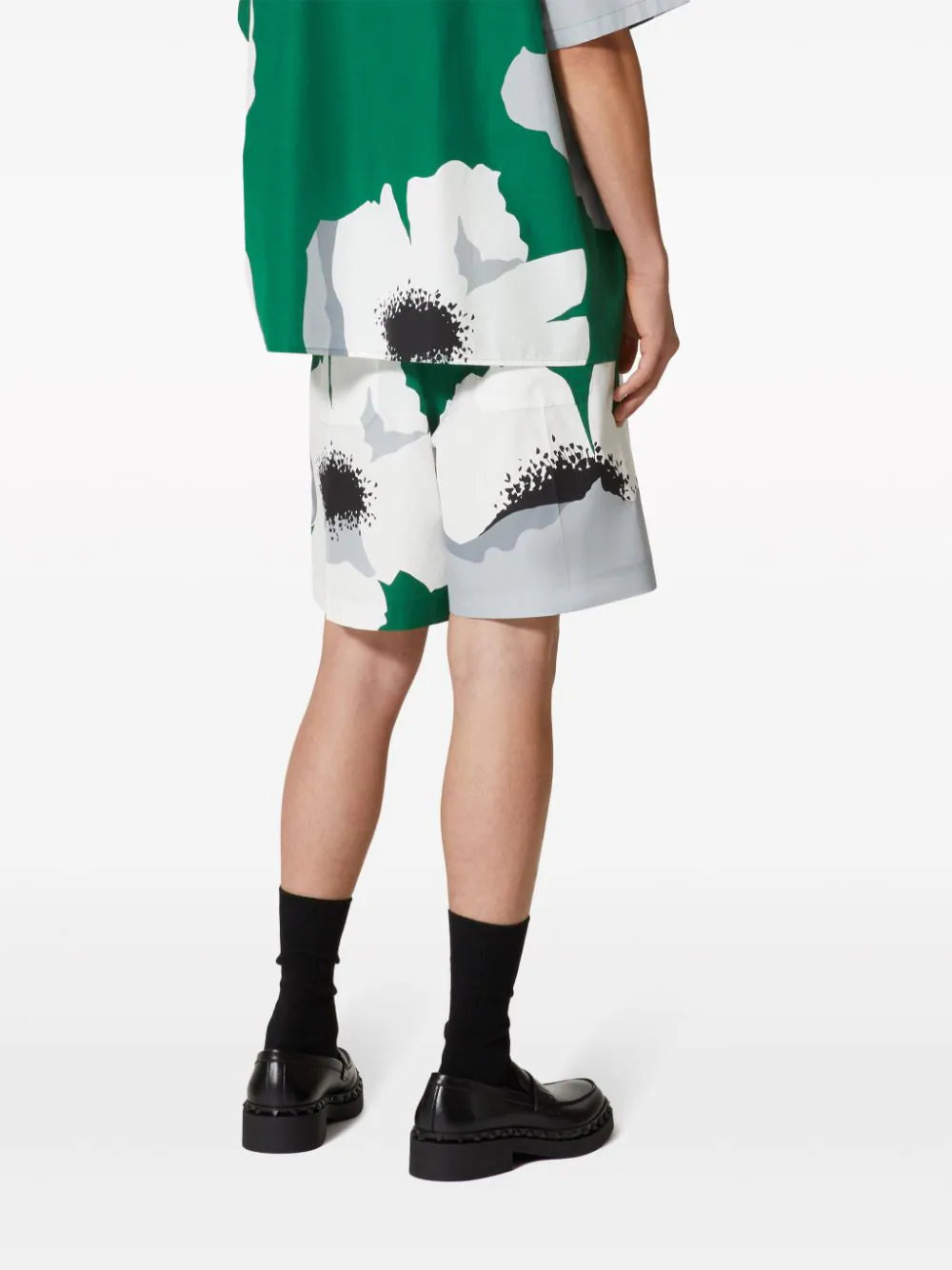 Valentino Garavani Bermuda Shorts With Valentino Flower Portrait Print