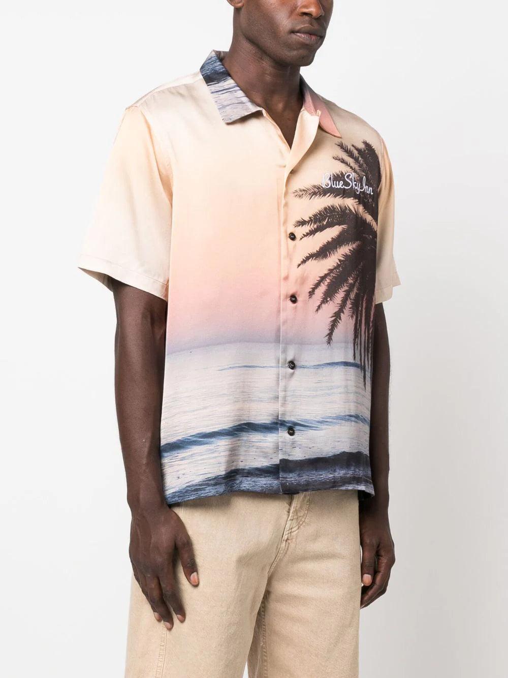 Blue Sky Inn Sunset Palm Shirt