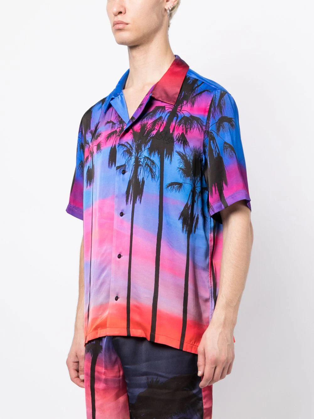 Blue Sky Inn Sunset Palms Short Sleeve Shirt