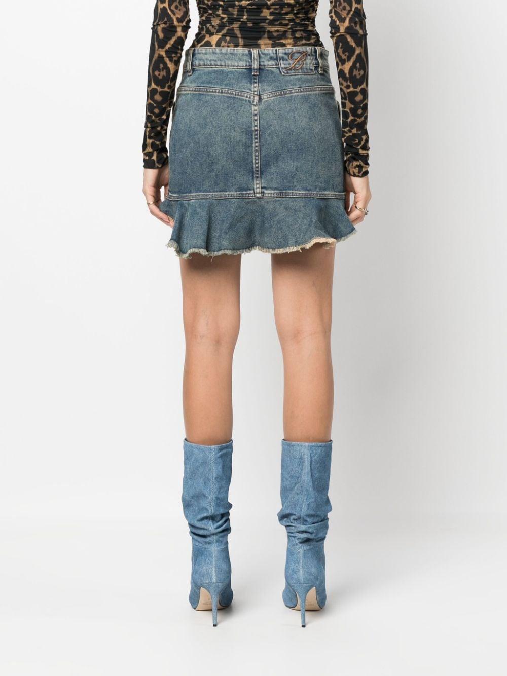 Blumarine Asymmetric Denim Cargo Skirt