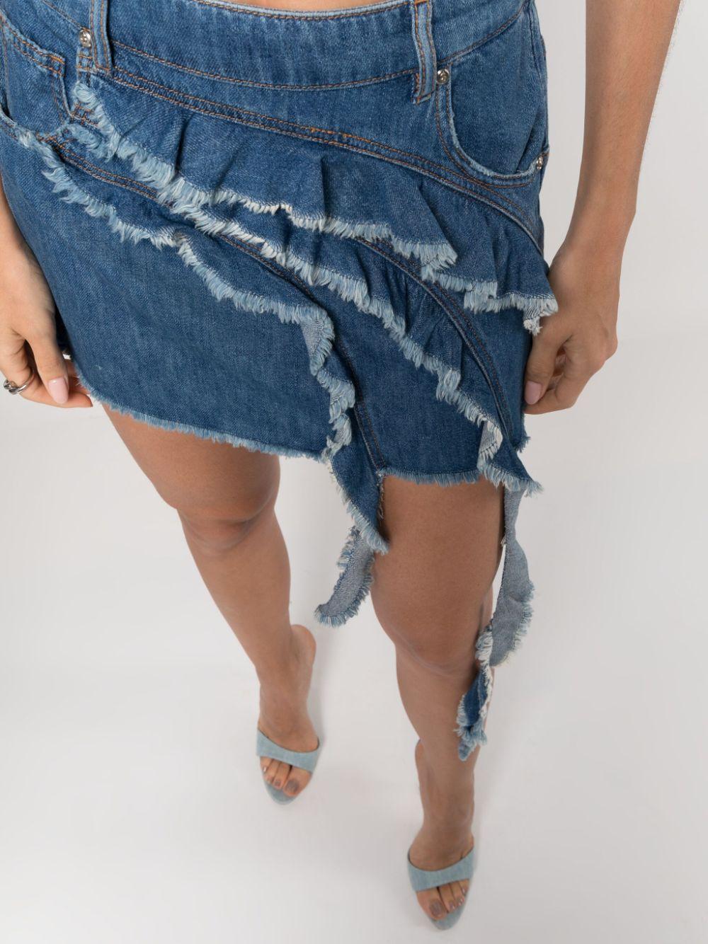 Blumarine Denim Mini Skirt W/ Ruches