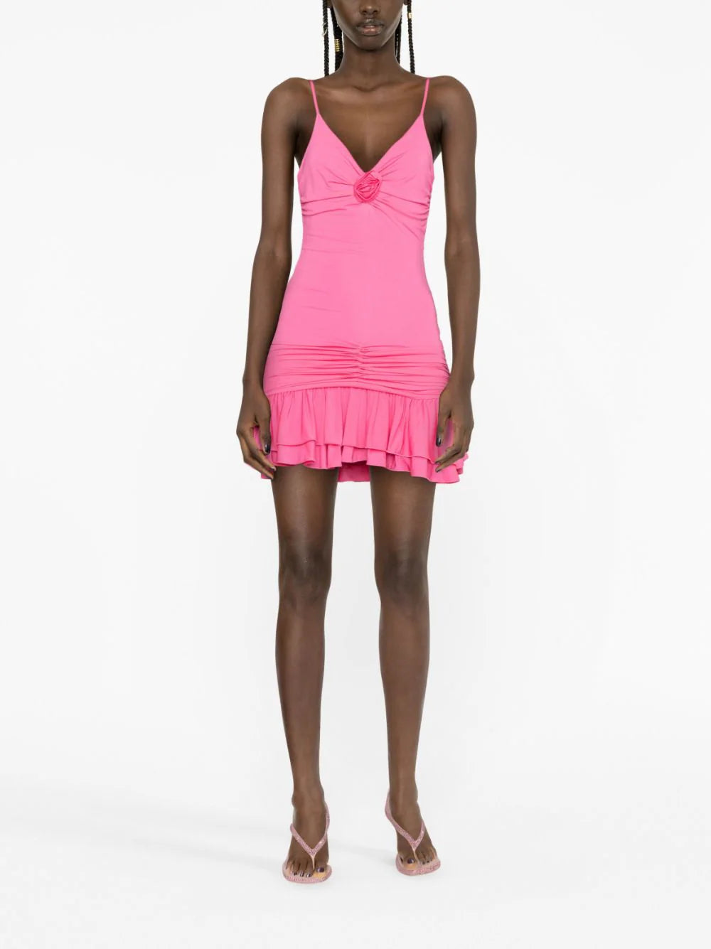 Blumarine Mini Dress W/rose Appliqué
