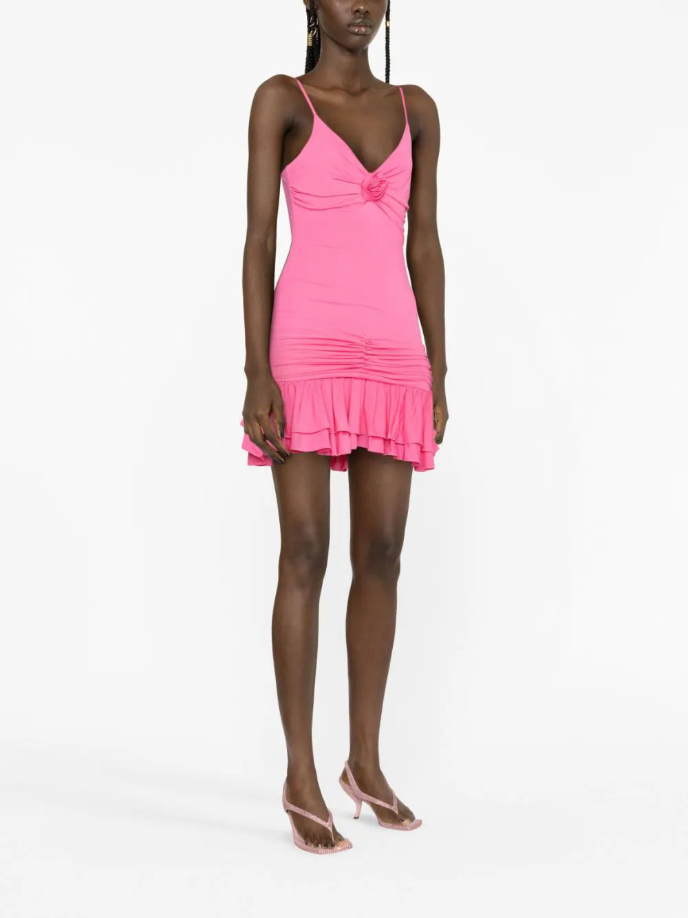 Blumarine Mini Dress W/rose Appliqué