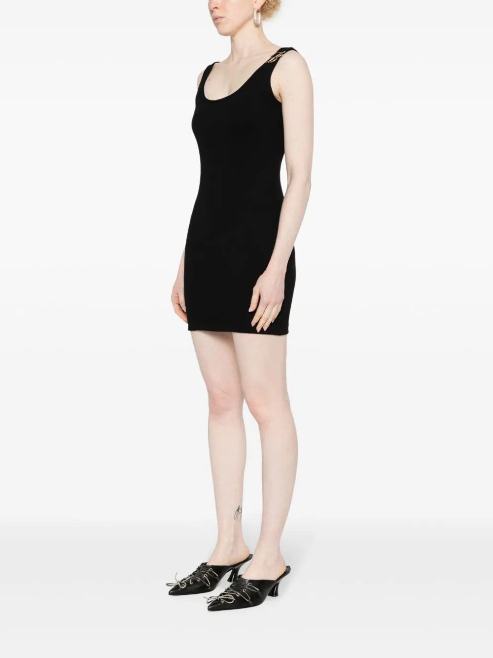 Blumarine Ribbed Dress With Brooch
