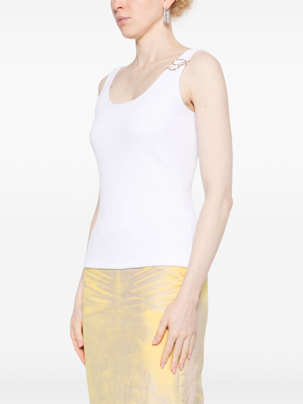 Blumarine Tank Top With B Monogram Pin
