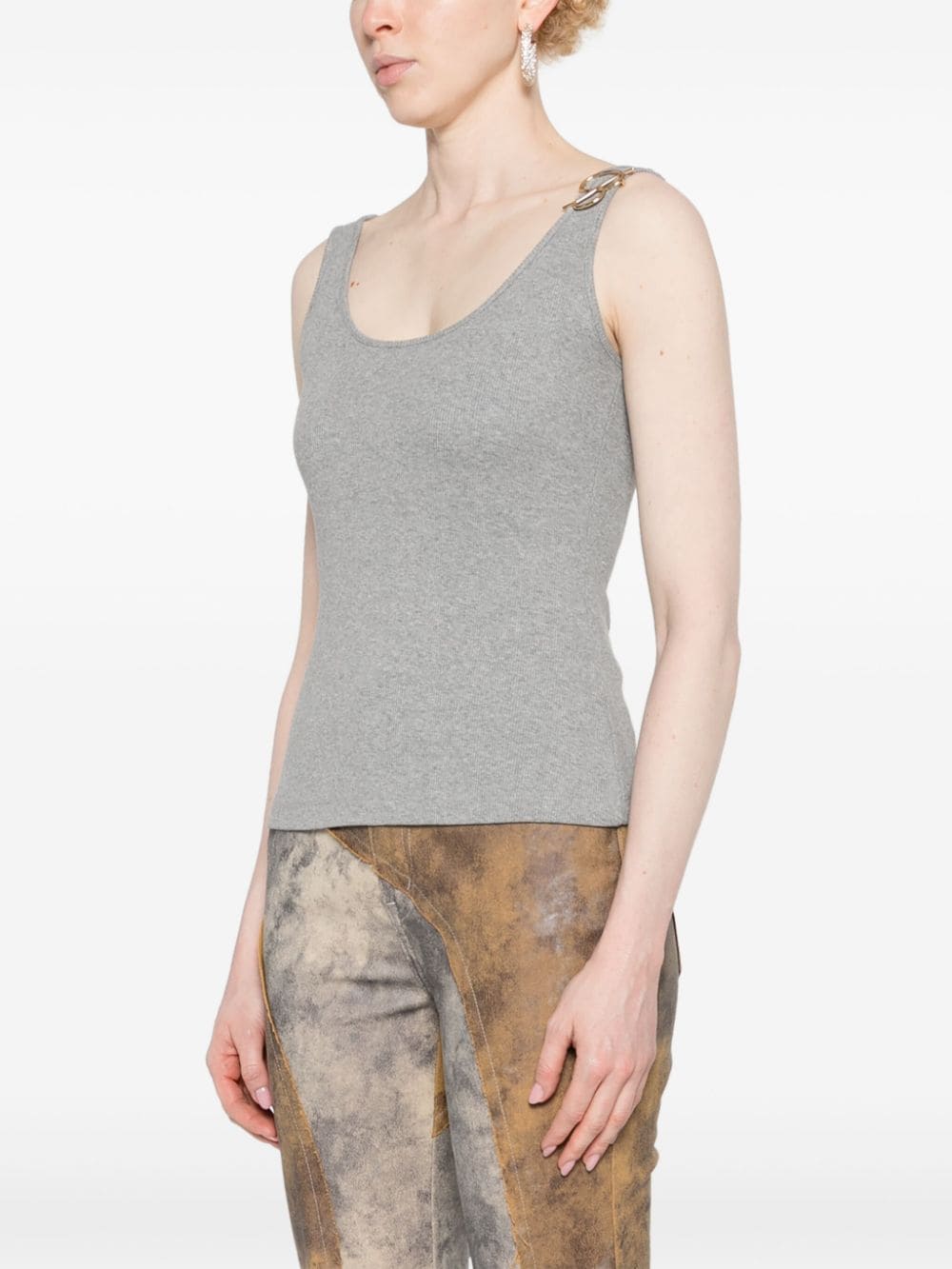 Blumarine Tank Top With B Monogram Pin