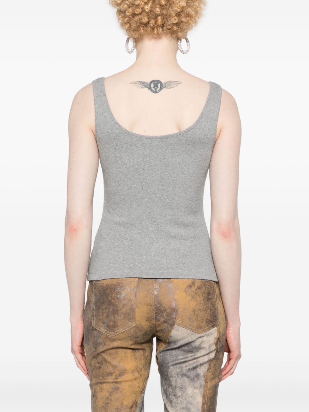 Blumarine Tank Top With B Monogram Pin