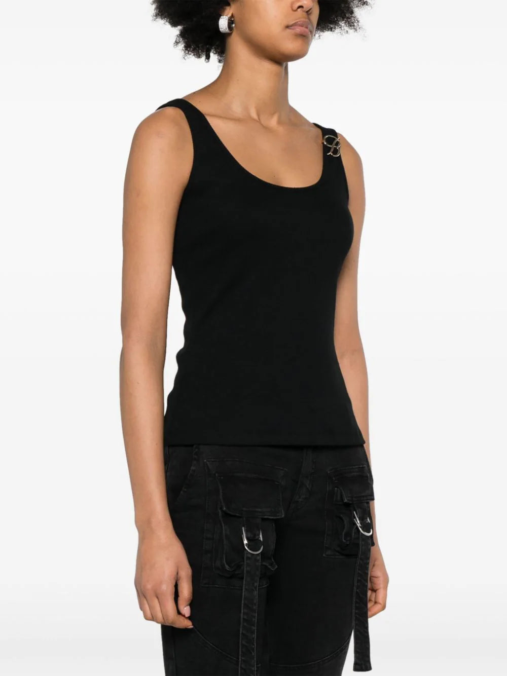 Blumarine Tank Top With B Monogram Pin