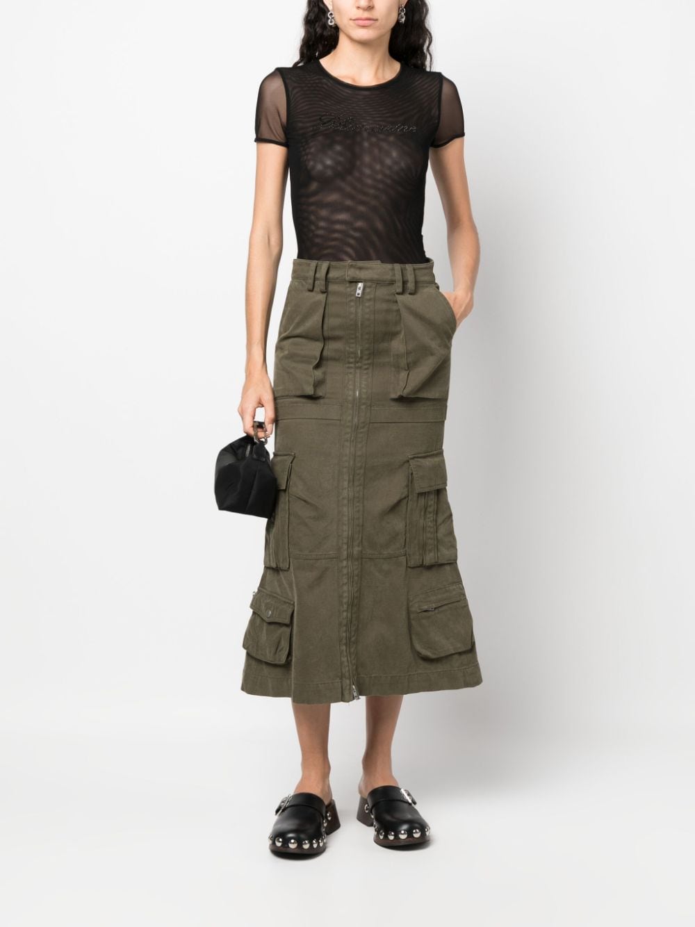 Blumarine Tulle T-shirt With Blumarine Logo