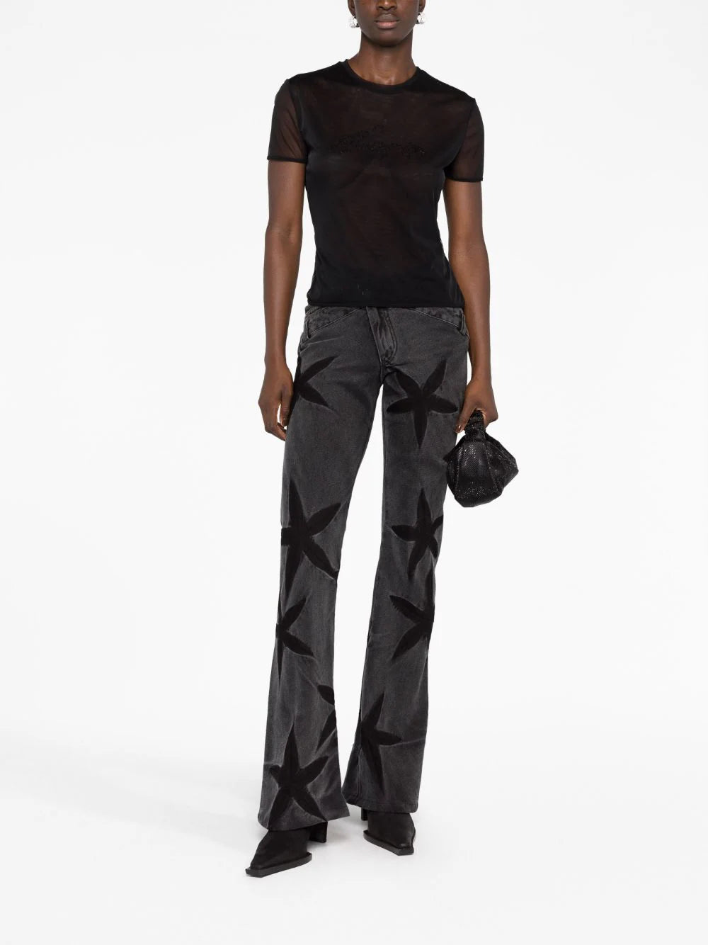 Blumarine Tulle T-shirt With Logo