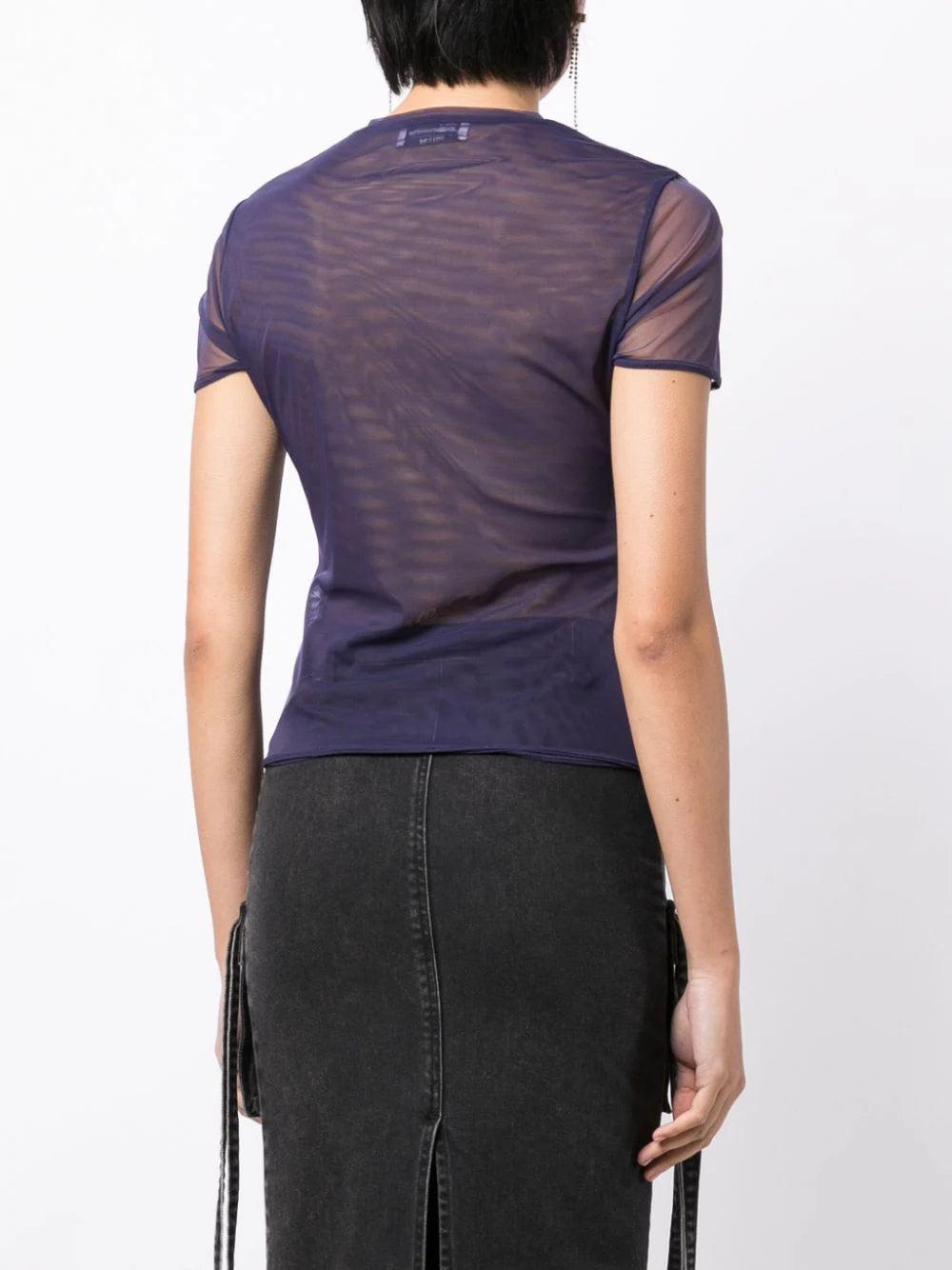 Blumarine Tulle T-shirt With Logo