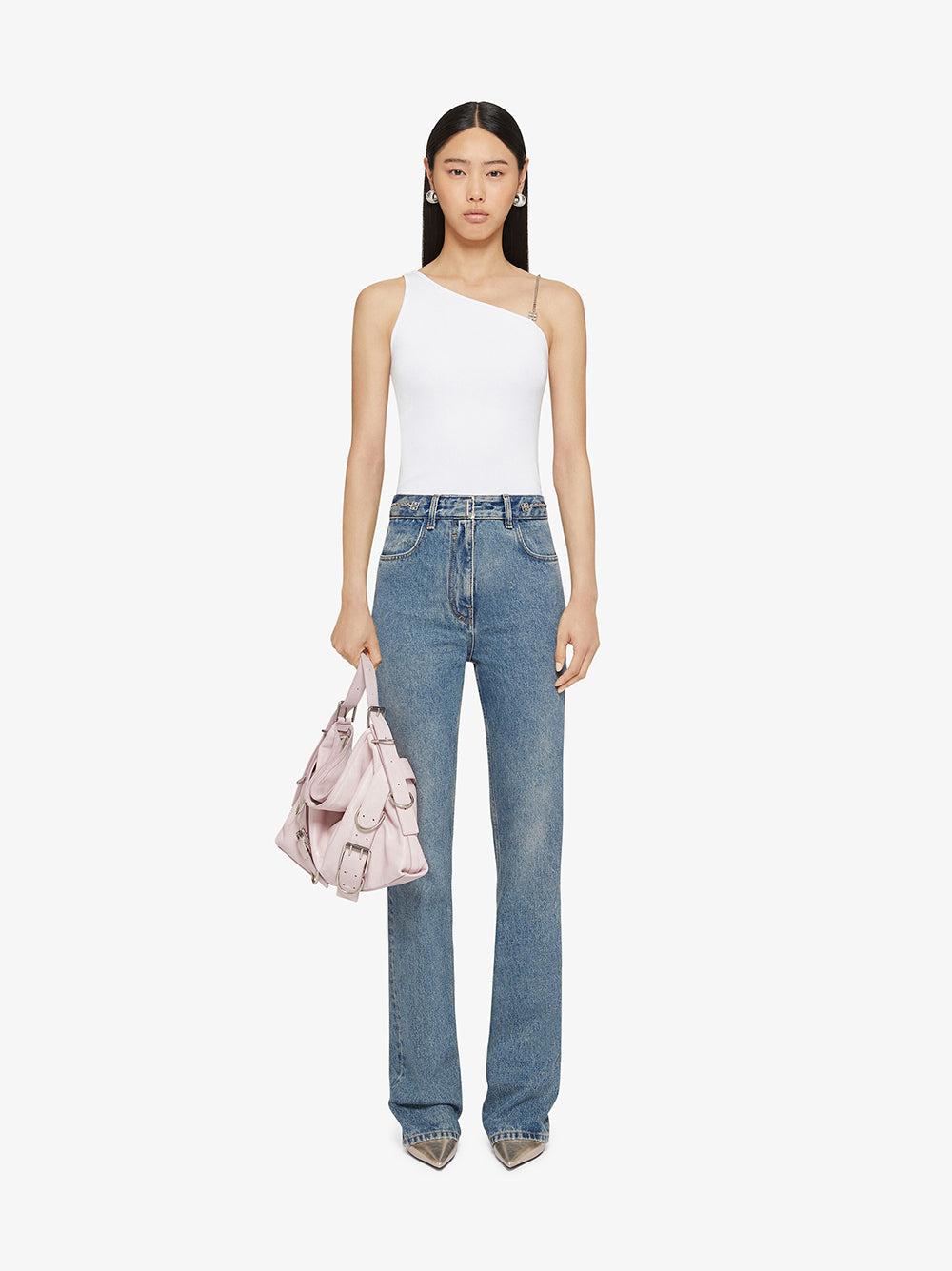 Givenchy Boot Cut Pants In Denim With Chain Details