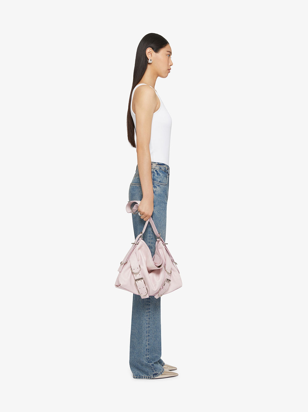 Givenchy Boot Cut Pants In Denim With Chain Details