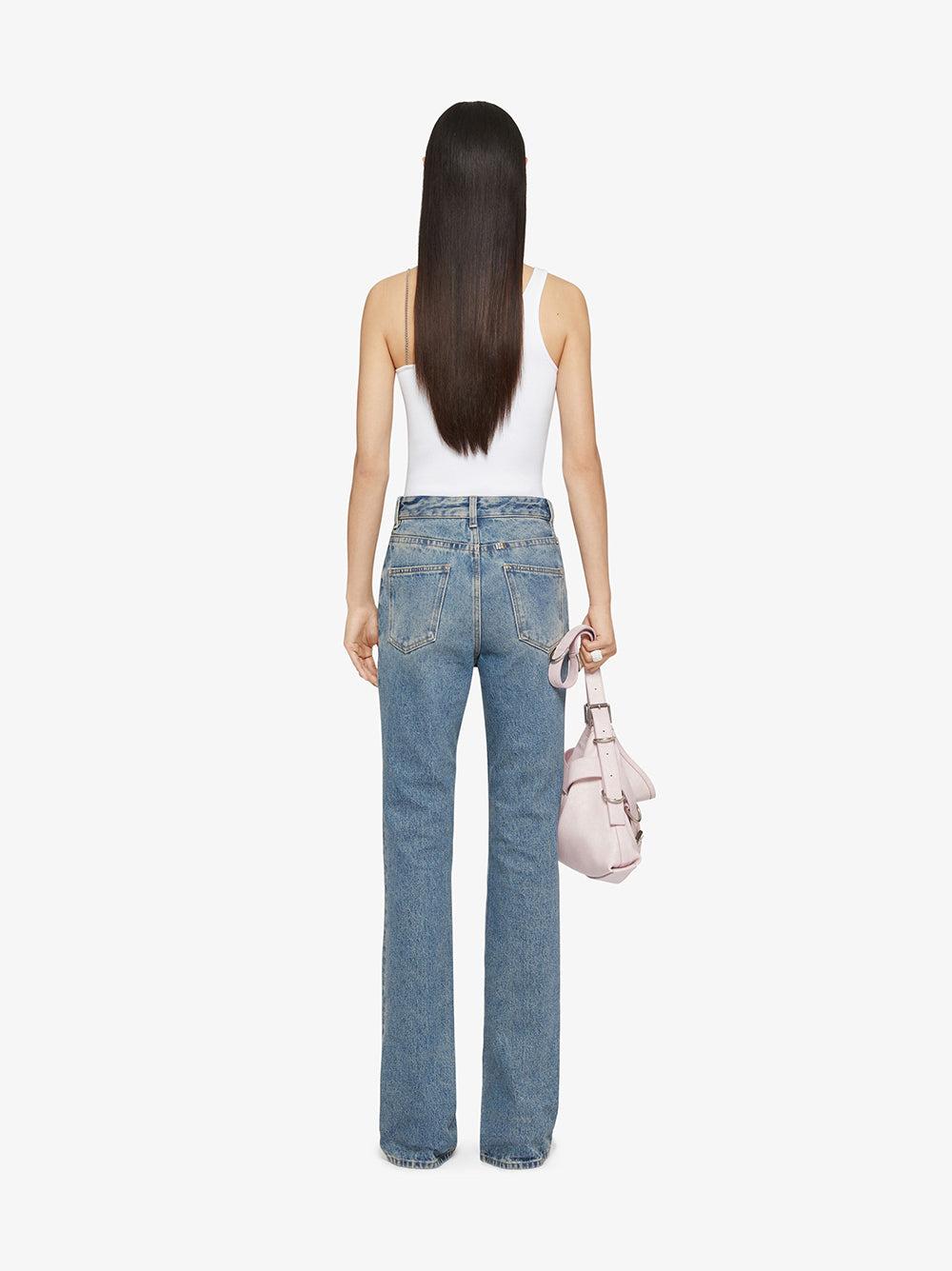 Givenchy Boot Cut Pants In Denim With Chain Details