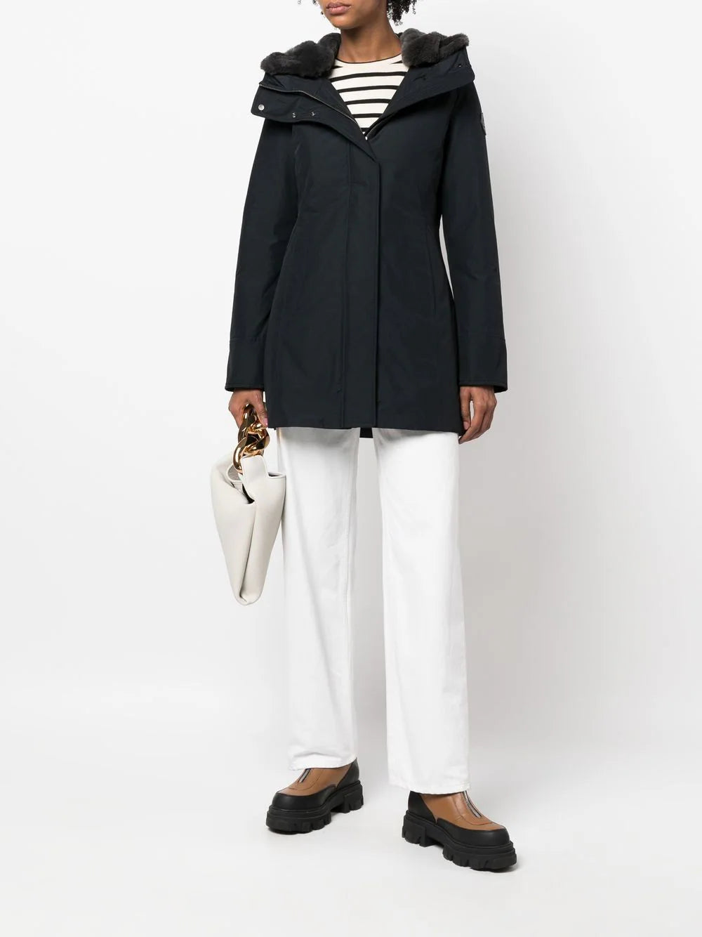 WOOLRICH Boulder Parka In Ramar Cloth With Hood And Detachable Faux Fur Trim