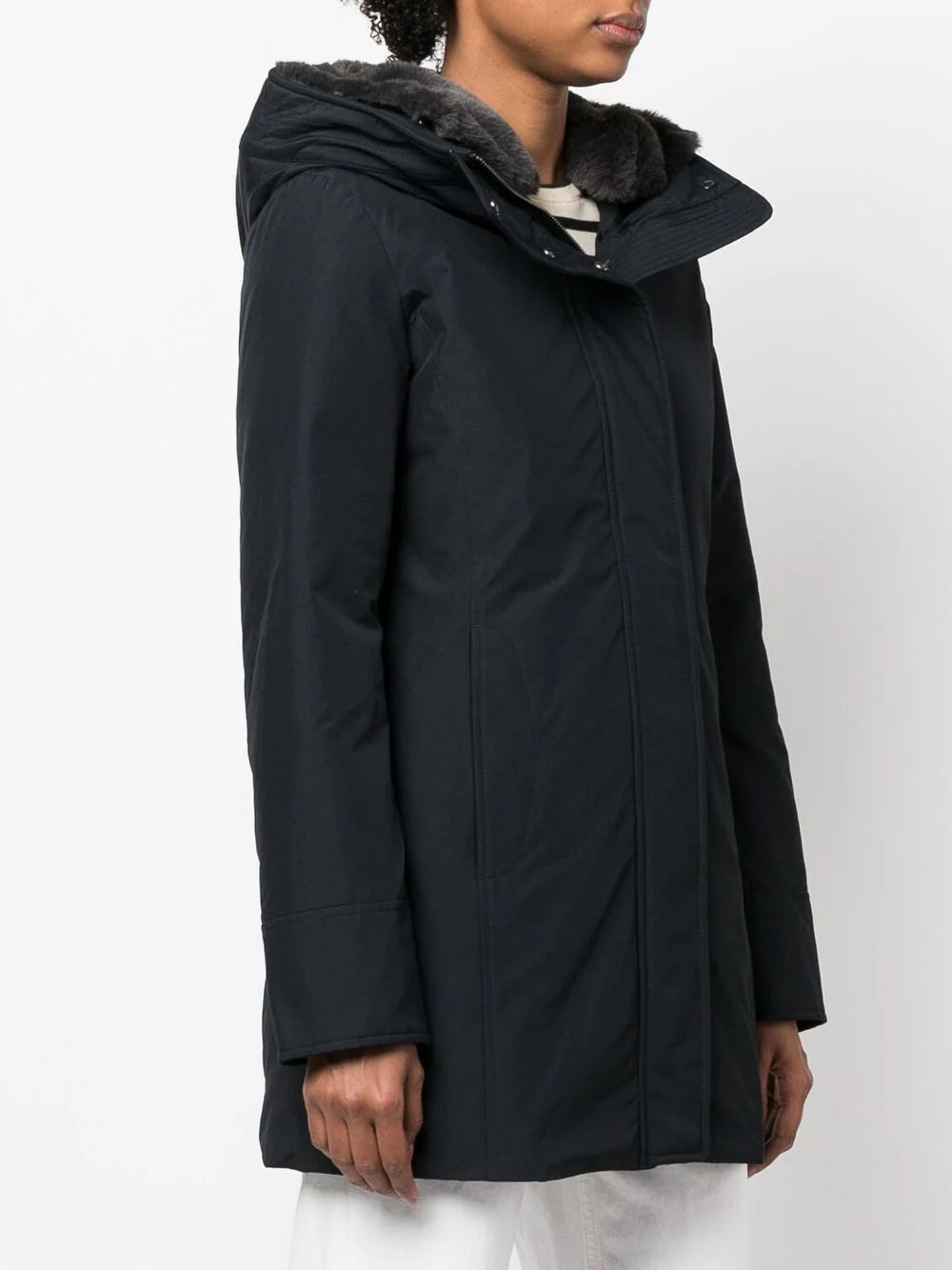 WOOLRICH Boulder Parka In Ramar Cloth With Hood And Detachable Faux Fur Trim