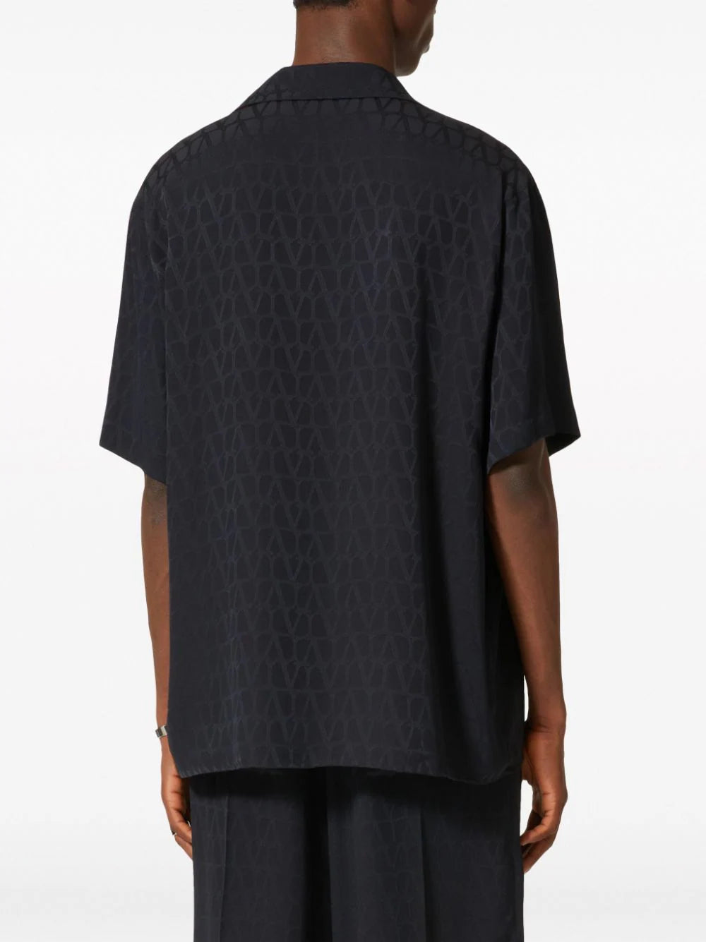 Valentino Garavani Bowling Shirt In Silk With Toile Iconographe Motif